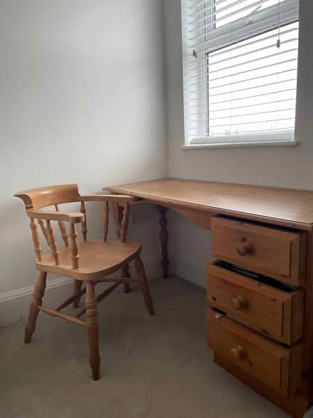 Photo of free Wooden desk and chair (North Tonbridge TN9) #1