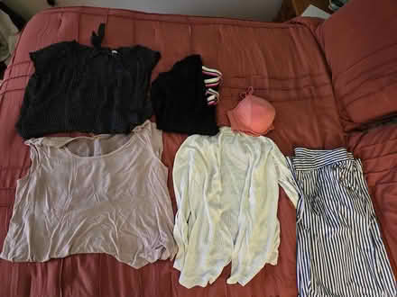 Photo of free Tops, pants, sweatshirt, and bra (Aurora near Prisco Center) #1