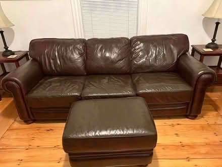 Photo of free Leather Couch, Chair, and Ottoman (Milton Village) #1