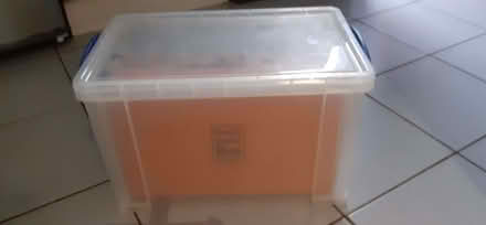 Photo of free Plastic filing box with 8 folders (Basildon SS14) #2