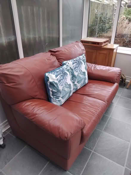 Photo of free Terracota 2 seat leather sofa (Scale Hall LA3) #1