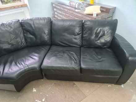 Photo of free Black Italian leather corner suite (Deepcar S36) #2