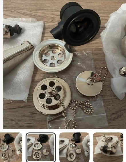 Photo of free Heavy vintage style gold taps & plug (Denvilles PO9) #2