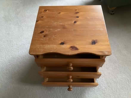 Photo of free 1 Pine bedside table with 3 drawers (Eynsham OX29) #2