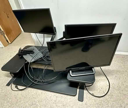Photo of free Adjustable desk riser & monitors (Lynnwood) #1