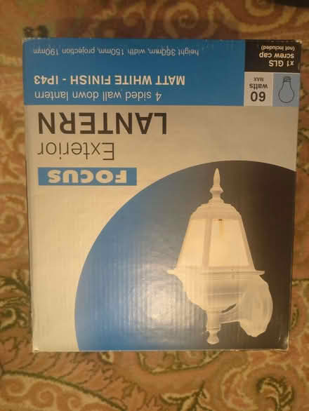 Photo of free White exterior wall lantern NEW (Malvern Wells WR14) #1