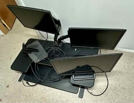 Photo of free Adjustable desk riser & monitors (Lynnwood) #2
