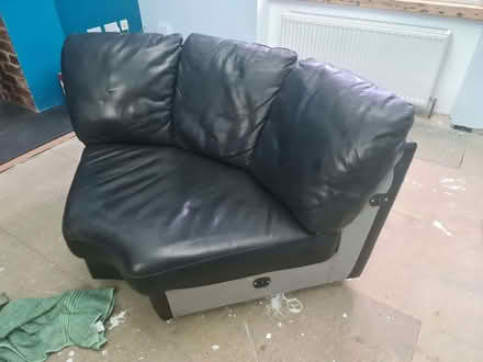 Photo of free Black Italian leather corner suite (Deepcar S36) #4