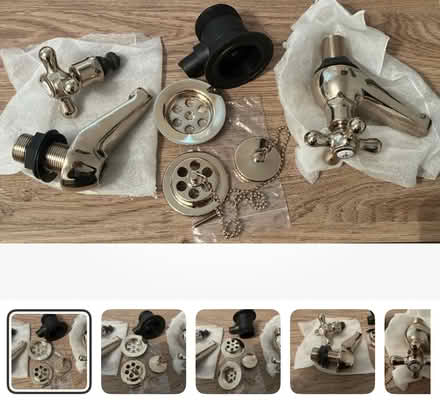 Photo of free Heavy vintage style gold taps & plug (Denvilles PO9) #1