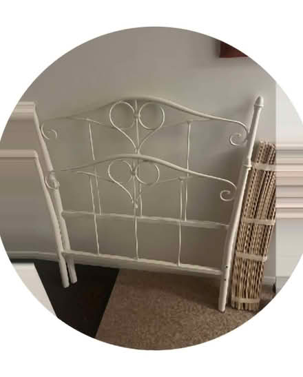 Photo of free Single white metal bed frame (Long Melford CO10) #1