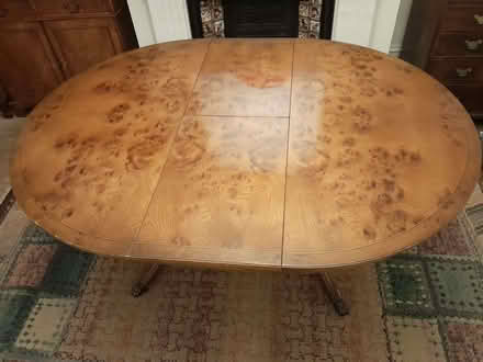 Photo of free Walnut veneer extendable dining table, seats 8 full length (Penge BR3) #2