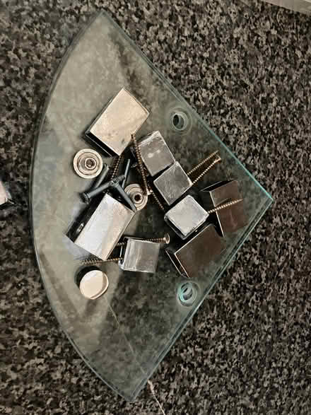 Photo of free Two glass corner shelves (Madley Park OX28) #1