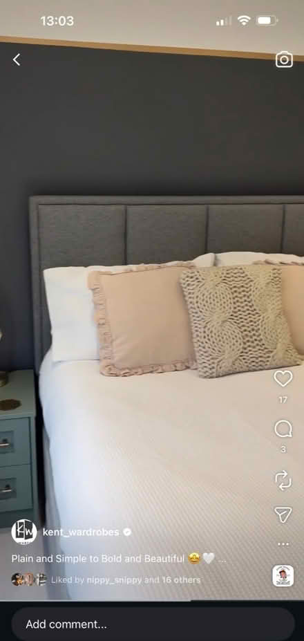 Photo of free NEXT grey king size bed (Loose, Maidstone ME15) #4