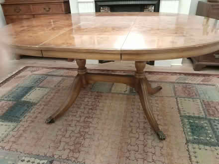 Photo of free Walnut veneer extendable dining table, seats 8 full length (Penge BR3) #3