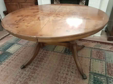 Photo of free Walnut veneer extendable dining table, seats 8 full length (Penge BR3) #1