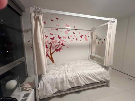 Photo of free Room & Board White Canopy bed (Lincoln Park) #1