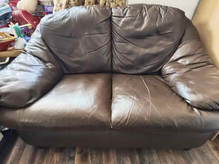 Photo of free Brown leather sofa - 2 seater (Royal Standard SE7) #1