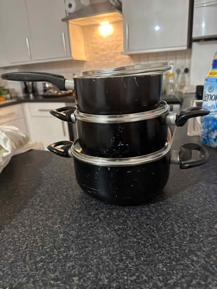 Photo of free Set of 3 saucepans (Thamesmead) #1