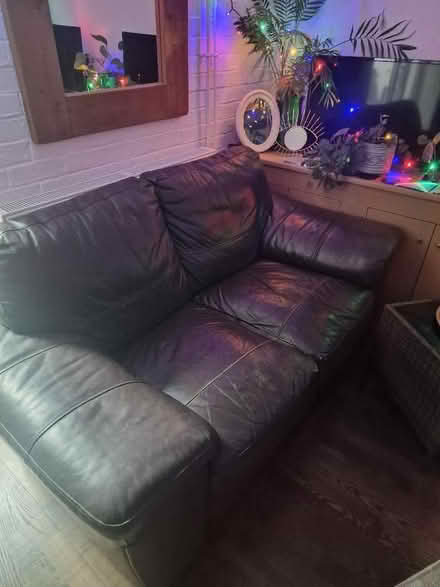 Photo of free Brown Leather 2 Seater Sofa (Linden GL1) #1