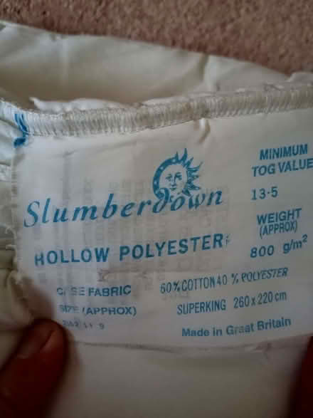 Photo of free Super King size duvet.Supet King duvet, 220x260cm. (Frimley Ward GU16) #1