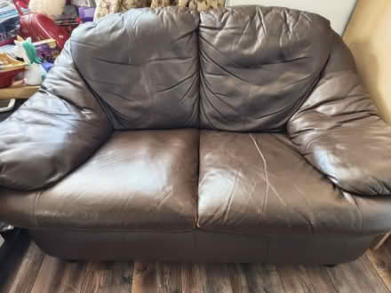 Photo of free Brown leather sofa - 2 seater (Royal Standard SE7) #2