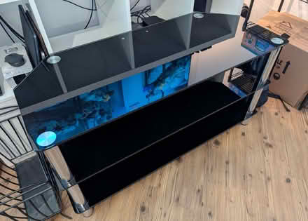 Photo of free Black glass & chrome corner TV Video unit (Danesmoor S45) #2