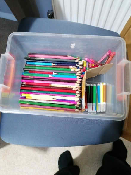Photo of free Tub of coloured pencils/felts & crayons (Langney BN23) #1