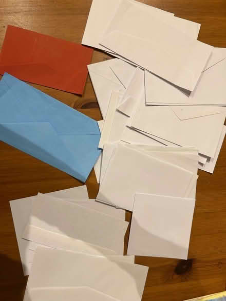 Photo of free 9 assorted cards, 55 assorted envelopes and 1 storage box (Shenley Fields B29) #2