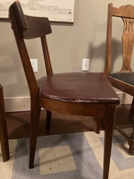 Photo of free Wooden chair with padded seat (Ashdale, S. of Gerrard Library) #2