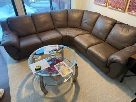 Photo of free Leather sectional (Montvale) #1