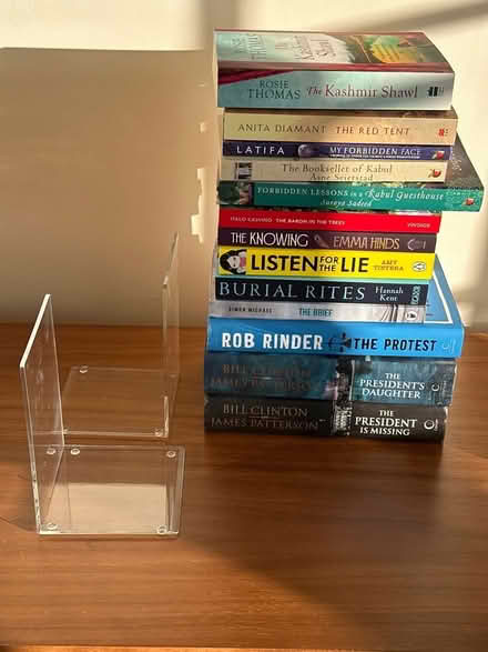 Photo of free A pile of Book Club books and 2 Perspex book ends (Woodford SK7) #1