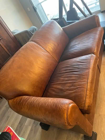 Photo of free Full grain leather couch (West side of Madison) #1
