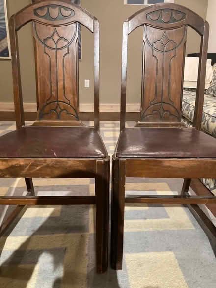 Photo of free 2 solid wood chairs (Ashdale, S. of Gerrard Library) #2