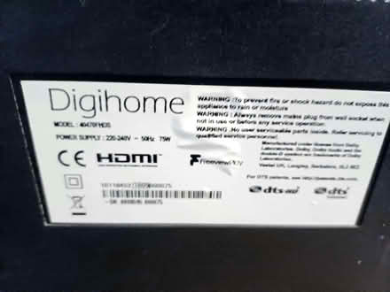 Photo of free Digihome Model 40470fh08 40 " screen (Ettingshall WV4) #2