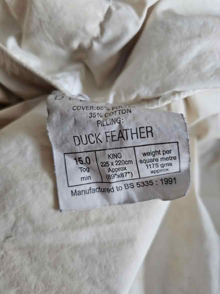 Photo of free Debenhams duck feather duvet (SW19 Wimbledon) #3