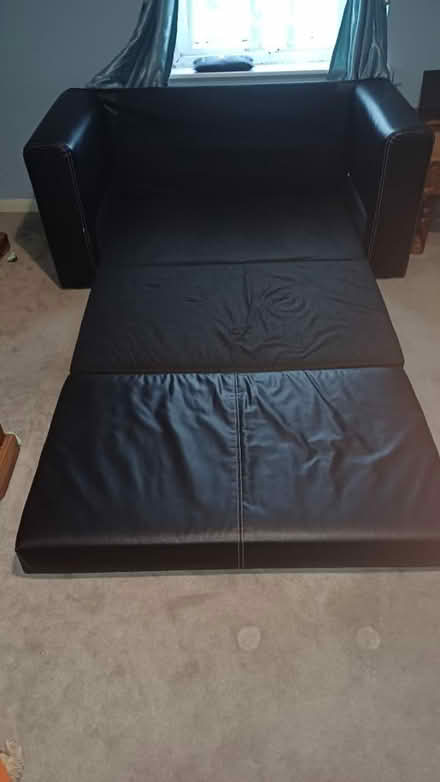Photo of free Faux leather sofa bed (Plaistow e13 0pb) #2