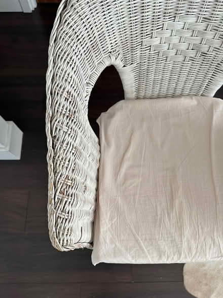 Photo of free White wicker chair (SW19) #3