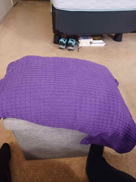 Photo of free Twin size waffle knit blanket (Hollymead) #1