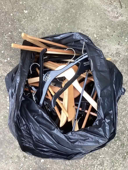 Photo of free Coat hangers. Wooden & Plastic (selsey) #1