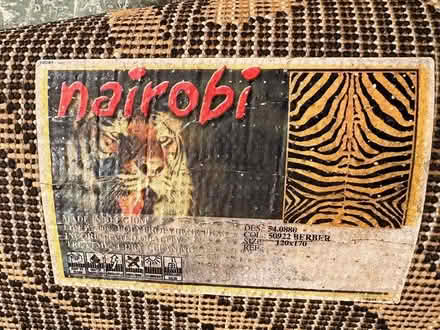 Photo of free Black beige zebra print rug (BS5) #2