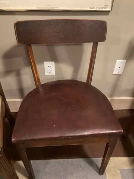 Photo of free Wooden chair with padded seat (Ashdale, S. of Gerrard Library) #1