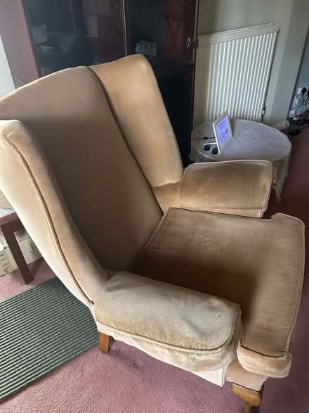 Photo of free Wing back chair and pouffe/ottoman (Chipping Barnet EN5) #1