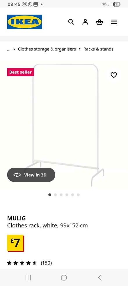 Photo of free Ikea MULIG clothes rail (Fort Pitt ME4) #1