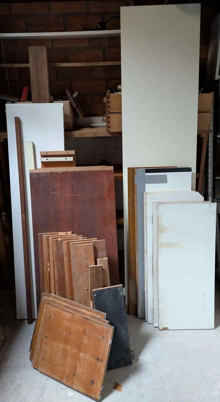 Photo of free Various sizes of old shelving (Finstall B60) #1
