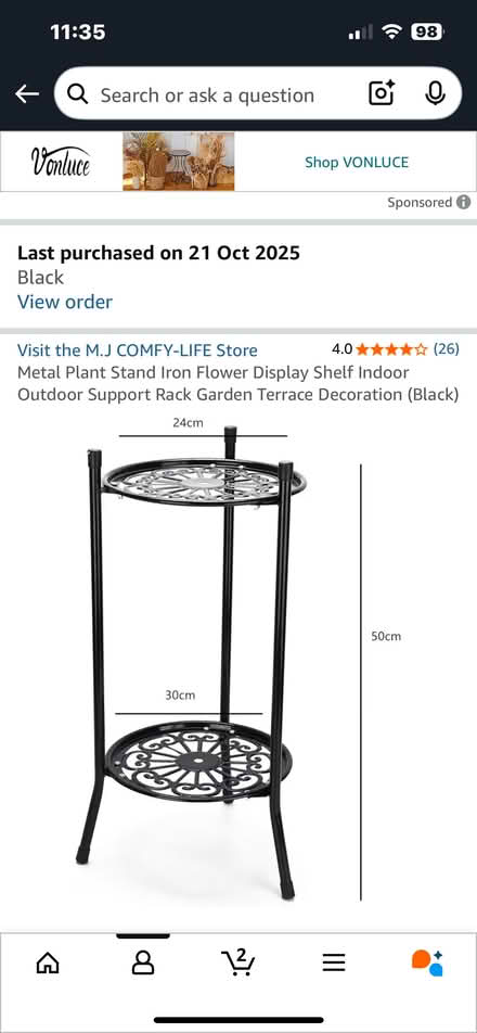 Photo of free Small plant stand (Norham Manor OX2) #1