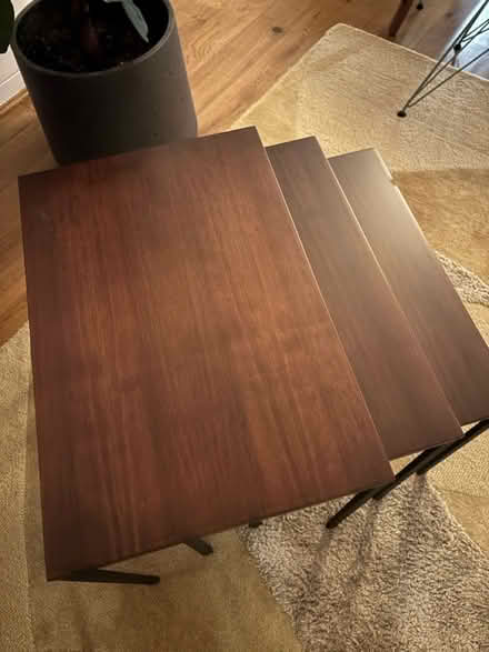 Photo of free Wood and cast iron nesting tables (Barbican, EC2Y) #3