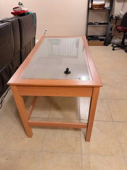 Photo of free Oak Desk Smoked Glass Top (near Springfield Mall) #3
