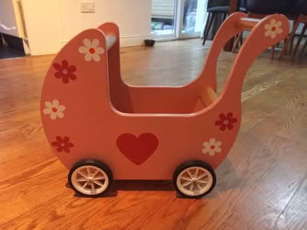 Photo of free Pink wooden toy pram (Blackrock, Co Dublin) #2