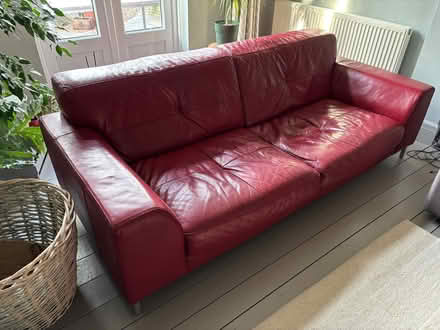 Photo of free Red leather sofa (Witham CM8) #2
