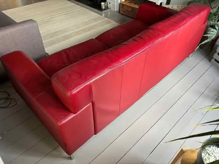 Photo of free Red leather sofa (Witham CM8) #3